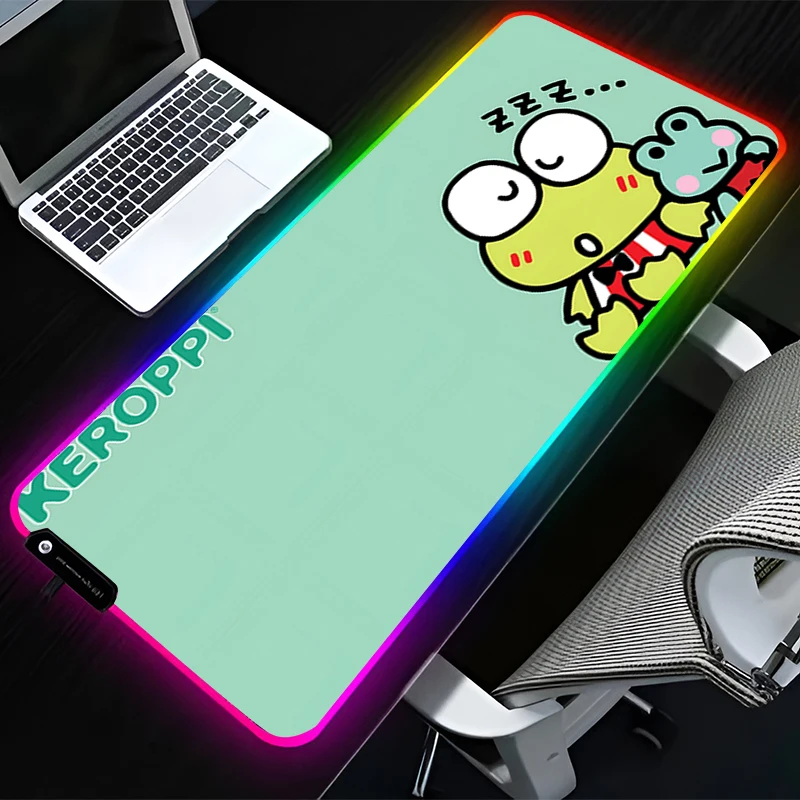 

RGB LED Mouse Pad Computer Gamer Accessories Mouse Mat Rubber HD Keyboard Pad Non Slip Mousepad K-kero K-kero K-keroppi Desk Mat