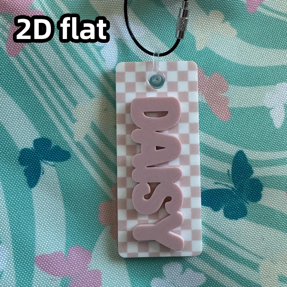 Custom Checkered Bag Tag Single Item, Personalized Bag Keychain, Diaper Bag Tag, Gym Bag Name Tag, Cheer Bag Accessory Gift