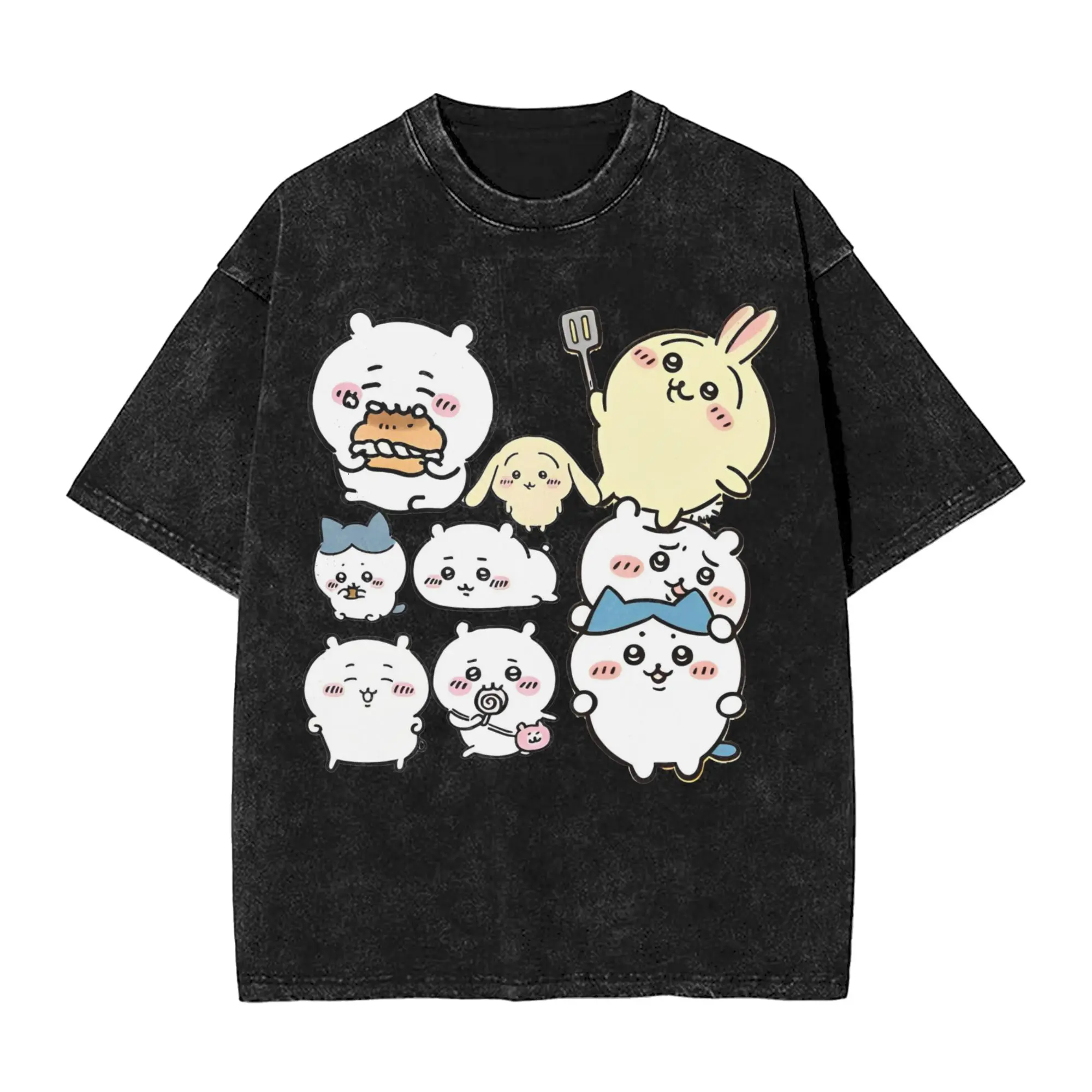 Anime Chiikawaiis Kawaii T-Shirts for Men  Vintage Cotton Tee Shirt Crewneck Short Sleeve T Shirts Gift Idea Tops,