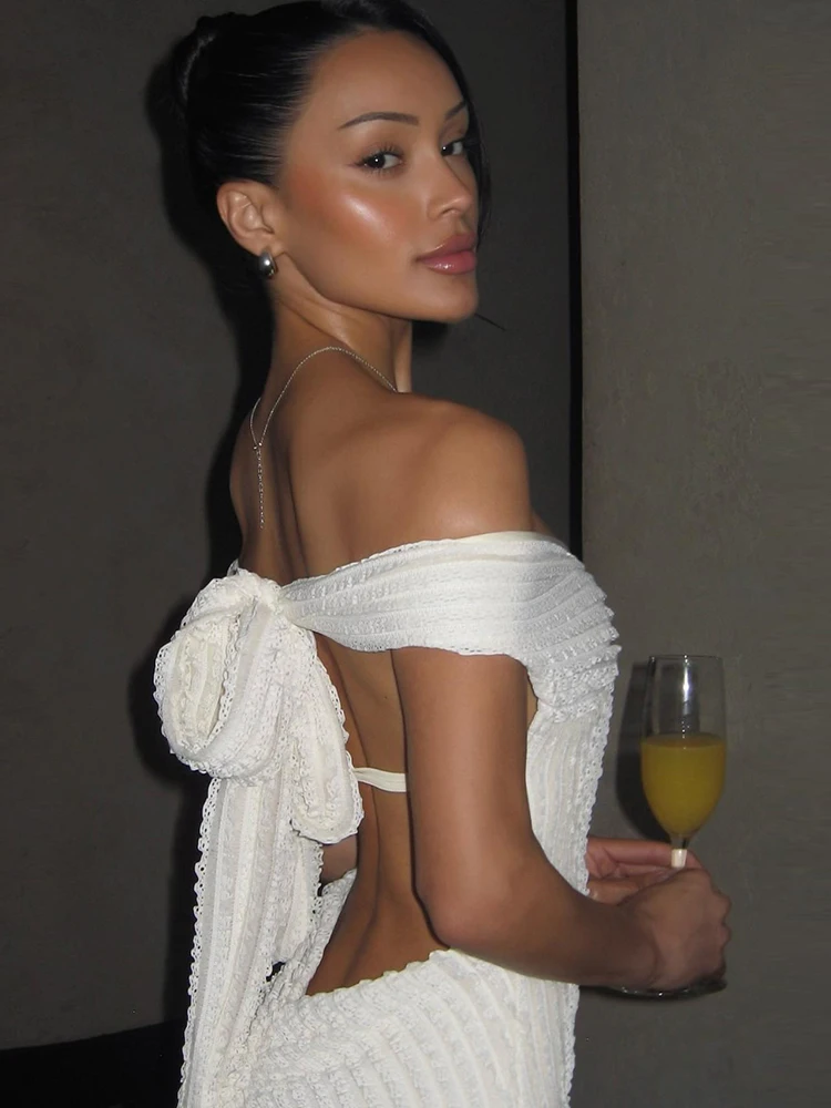 Machedaผ้าพันคอBacklessผู้หญิงMidnightแฟชั่นSlashคอจัดเลี้ยงปาร์ตี้คลาสสิกElegantยืดยาวBodycon