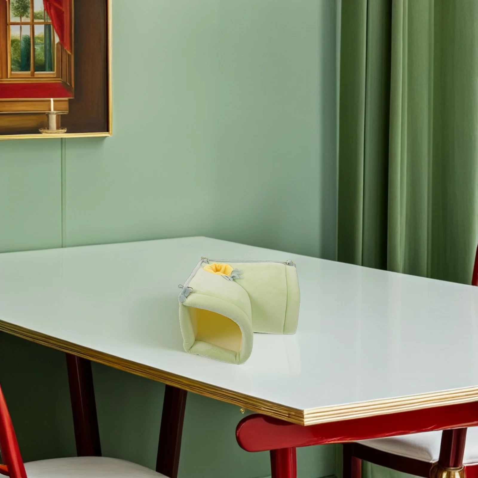 

Small Animal Hammock Bed Right Angle Corner Tunnel Semi Enclosed Pet Hideout Nest for Rabbits Hamsters Mice Ferrets Rats