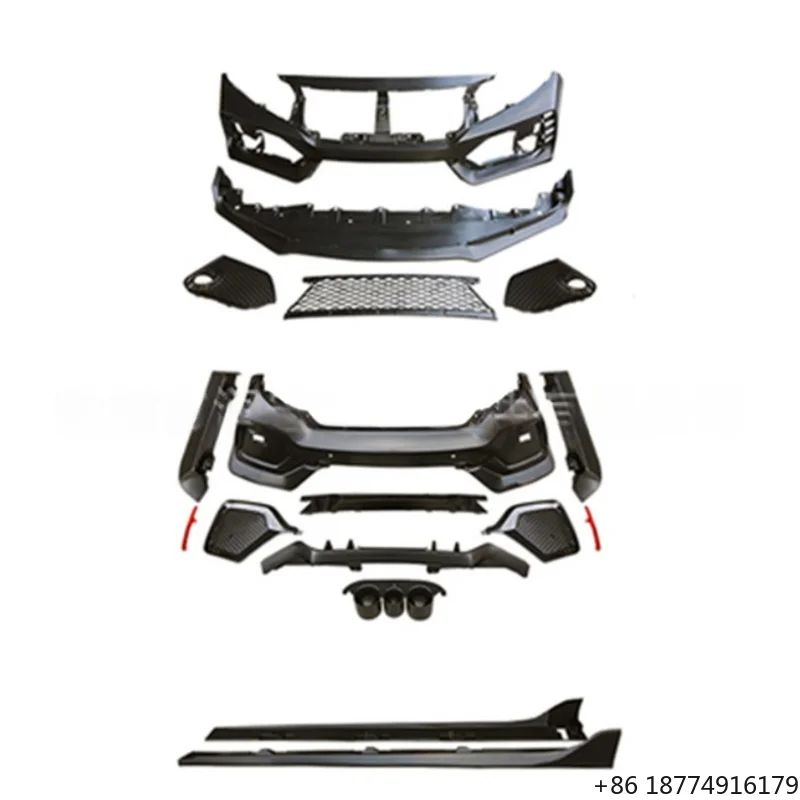 

2026 New Typer Car Bumpers Parts Body Kits Suitable for Hatchback 2016-2021 and Sedan Upgrade front Rear Bumper