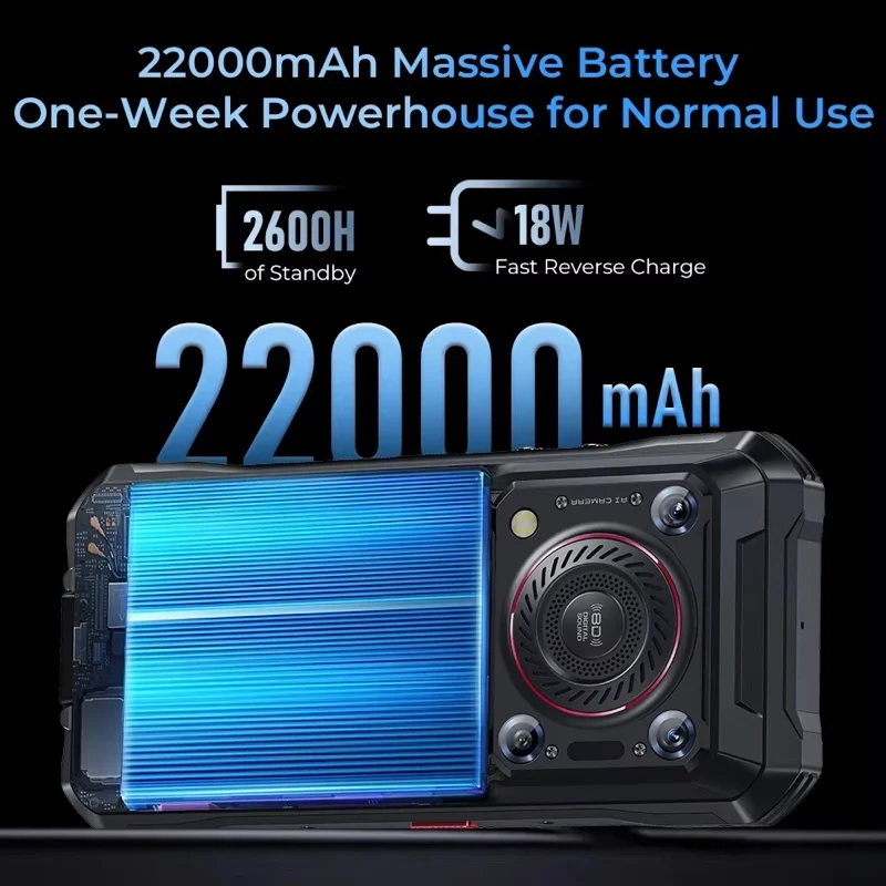 Rugged Oukitel WP33 Pro 5G Smartphone 22000mAh 6.6" FHD+ Cellphone 8GB 256GB Mobile Phone 64MP Camera 33W Fast Charger image 4
