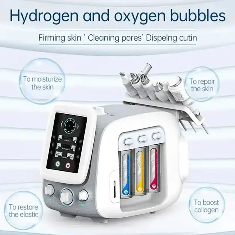 Hydro Bubble Skin Beauty Machine 6 1 Portable Touch Screen Facial Care Oxygen Jet Peel Firming Dermabrasion Commercial Use