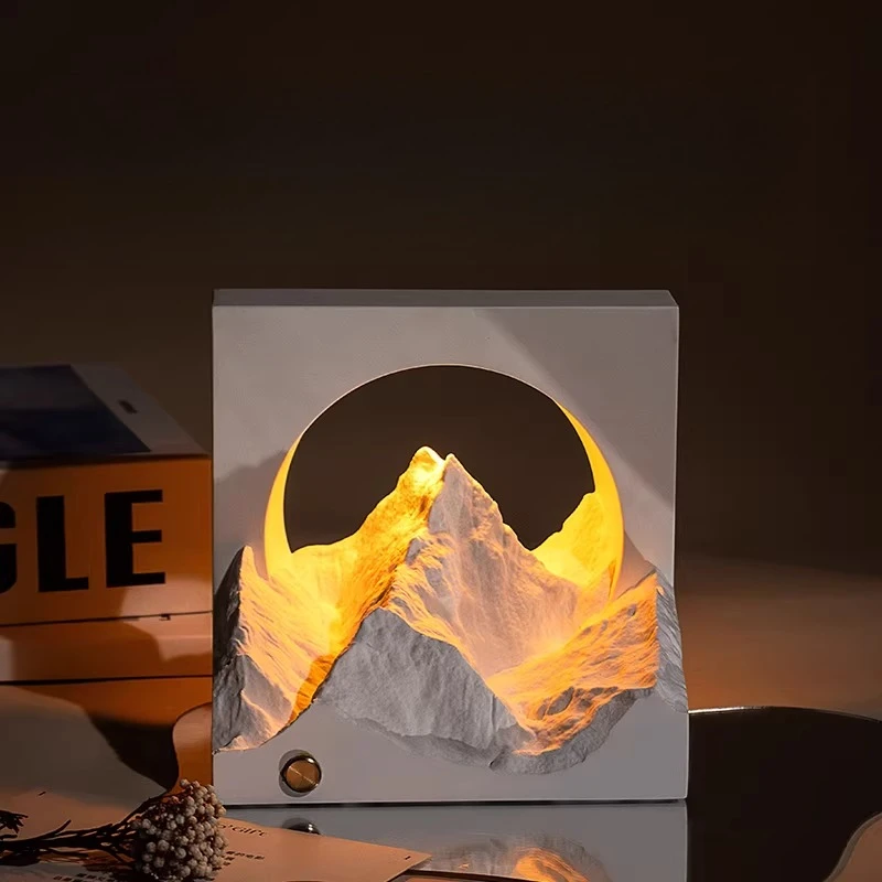 Sunshine Snow Mountain Aromatherapy Diffuser Stone High-End Ornament Night Light Atmosphere