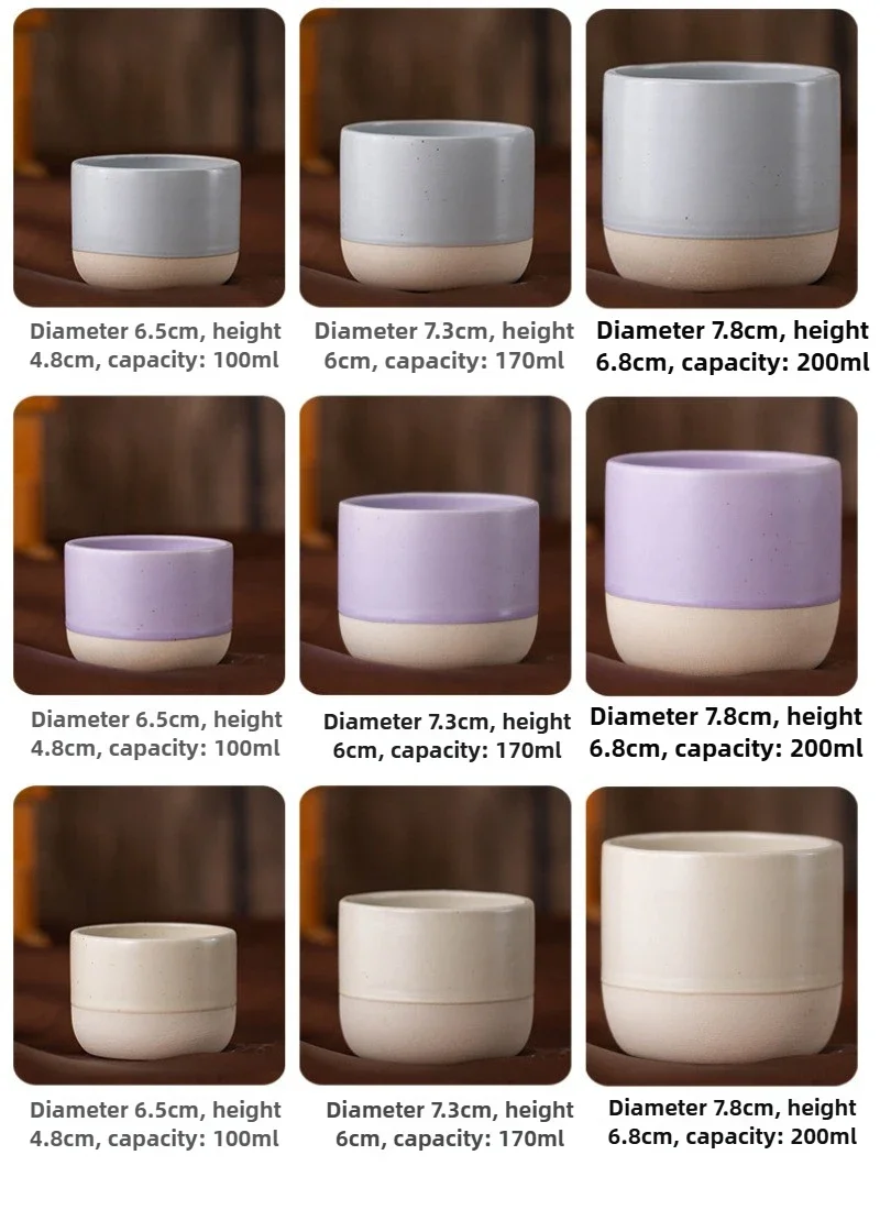 Vintage Kaffeetasse 100ml 170ml 200ml Keramik-Teetasse Japanischer Stil Café-Trinkgeschirr Steinzeug Espresso für Restaurants Hotels – Detail 6