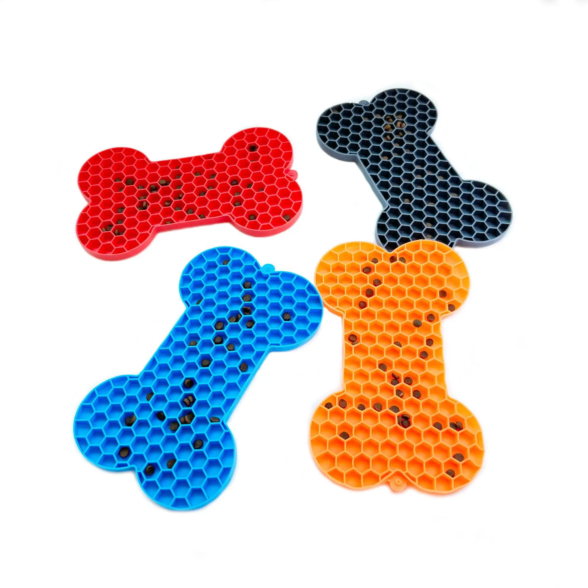 Cross-border bone silicone pet slow food mat dog slow food placemat non-slip slow silicone feeding mat dog licking mat