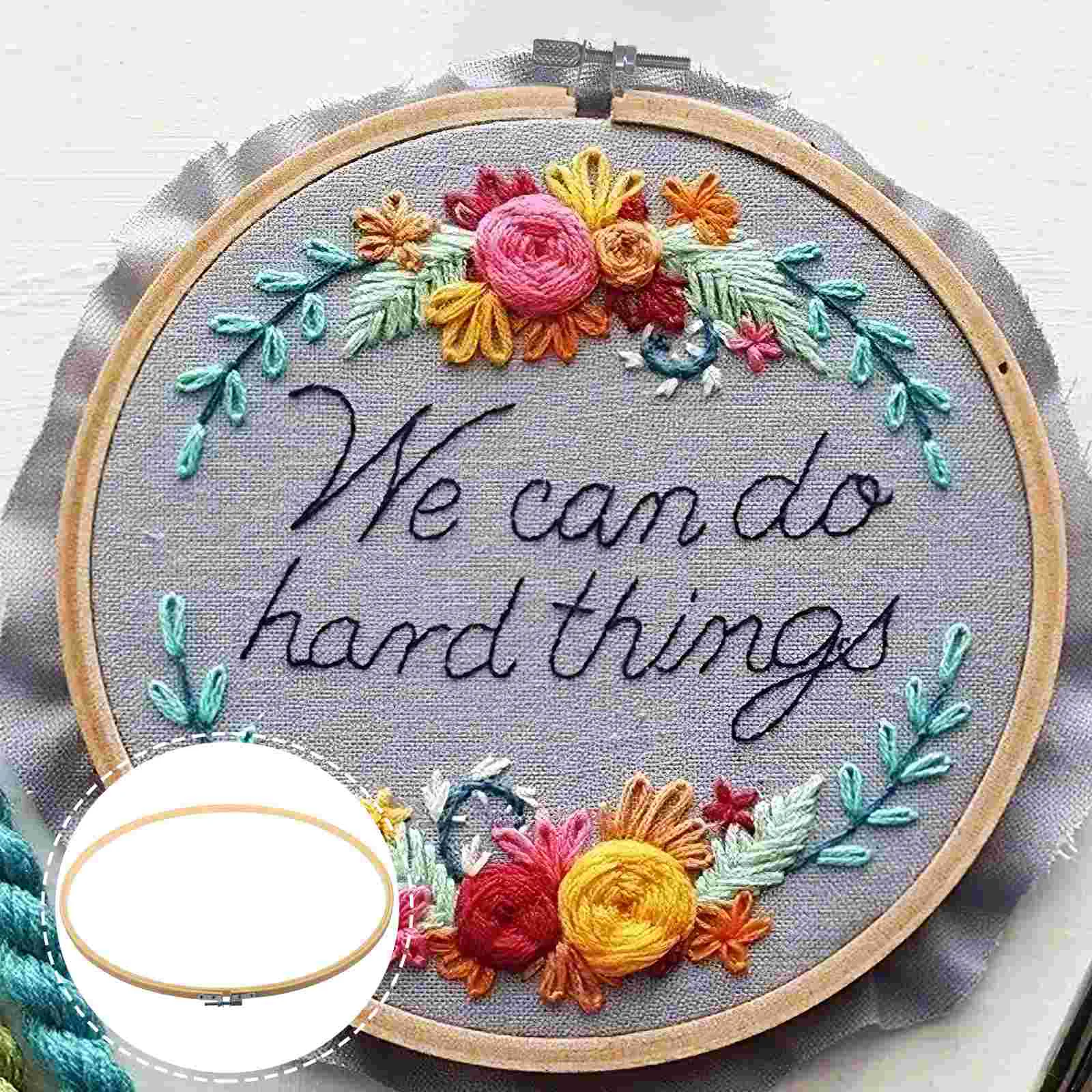 

Embroidery Bamboo Handmade Necklaces Kits Accessories Quilting Crochet Hooks Hoop DIY Ring Circle Decorations