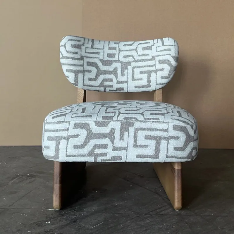 Retro living room armchair furniture handmade solid wood lounge chair