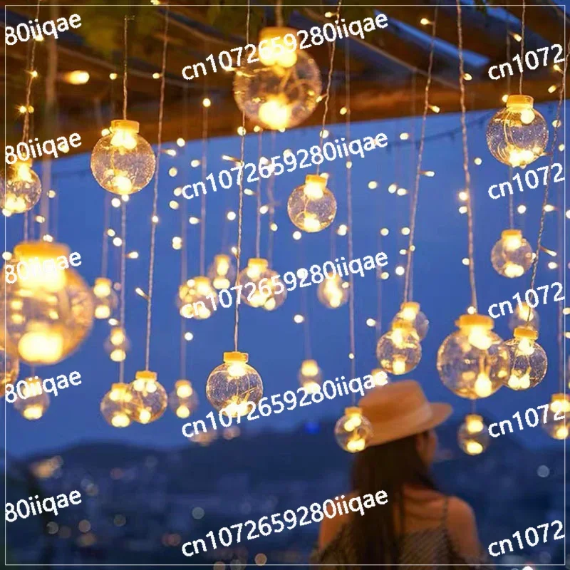 Curtain lights LED Christmas snowflake curtain lights Internet celebrity bedroom room decoration holiday lights