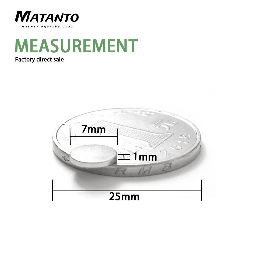 7x1mm Strong Magnet Round Neodymium Magnetic Thin Small Disc Rare Earth N35 Imanes Search Magnet Sheet