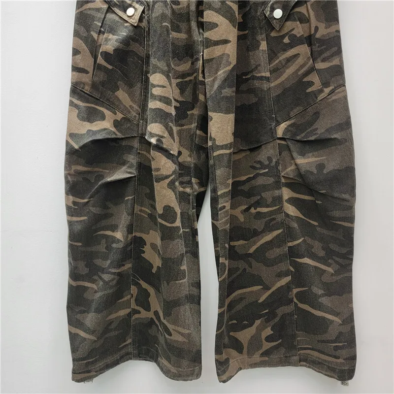 HKSH Autunno Nuove Donne Americano Retro Pantaloni Cargo Coulisse Elastico in Vita Tasche Mimetiche Safari Style Chic Ins Casual HK9369