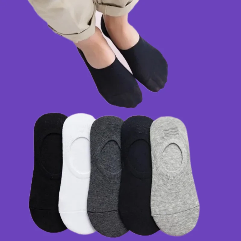 

5/10 Pairs Shallow Invisible Breathable Casual Men's Socks Boat Socks Non-slip No-fall 2024 Women's Socks Summer Thin Boat Socks