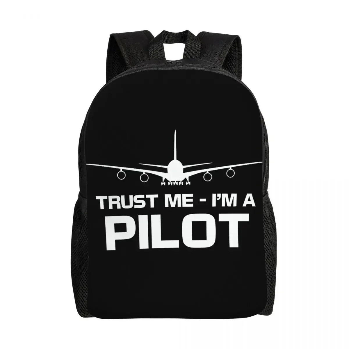 Trust Me IM A Pilot Laptop Backpack Women Men Basic Bookbag for School College Students Plane Flying Aeroplane Aviation Gift Bag