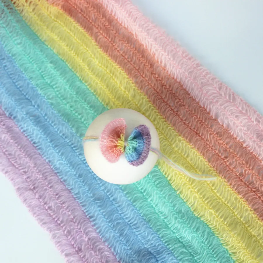 Newborn Rainbow Scarf with Headband Baby Scarves Baby Blanket Newborn Photography Props Baby Accessories Newborn Shooting Wrap