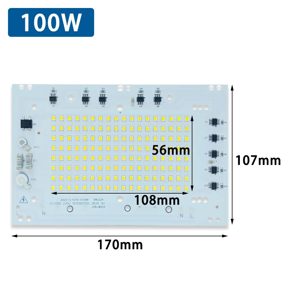 Imagem -04 - Placa Led para Holofote ao ar Livre Teto e Painel de Luzes Smd2835 Contas 220v ac 10w 20w 30w 50w 100w 150w 200w 300w