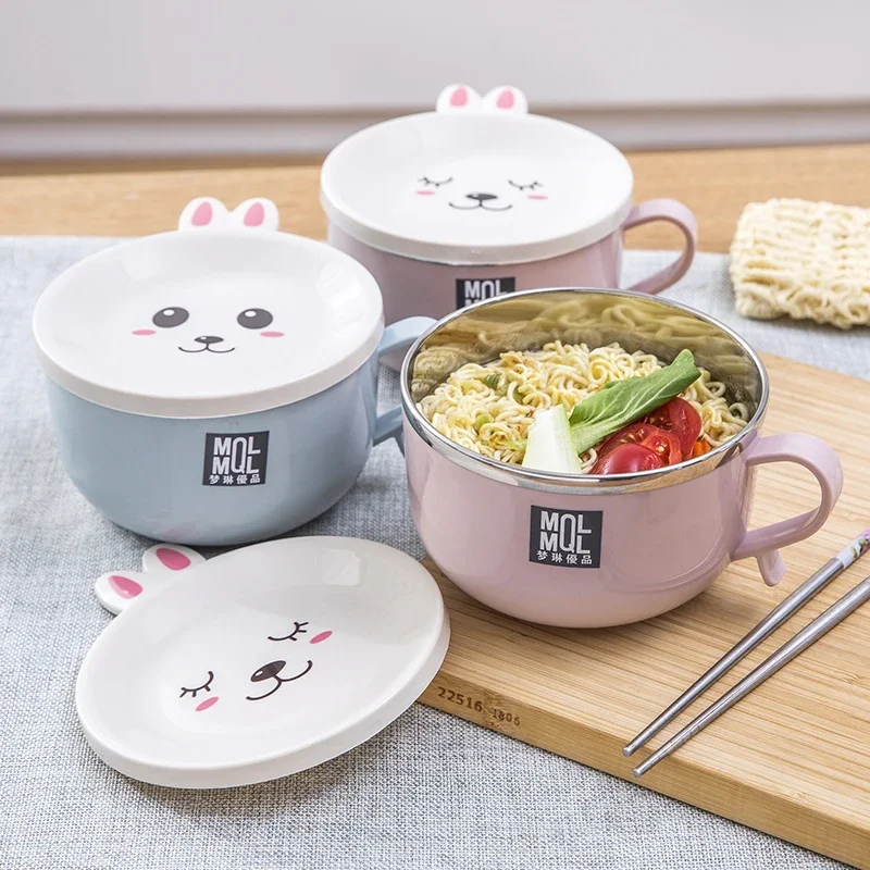 Stainless Steel Double Layer Anti-scalding Instant Noodle Bowl Cute Bowl Pancake Shaper Omelette Mold Omelette Cooking Tool