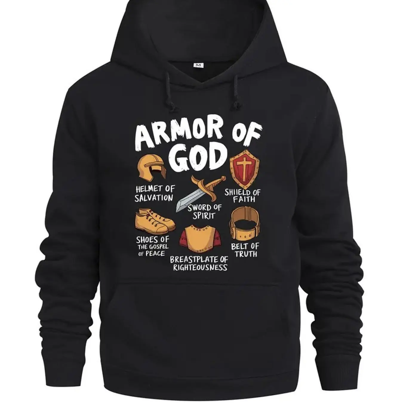 

God's Equipment, Printed, Men's Casual Comfort Hoodie, Trendy Long Sleeve Hooded Sweater, Autumn Winter Versatile Top