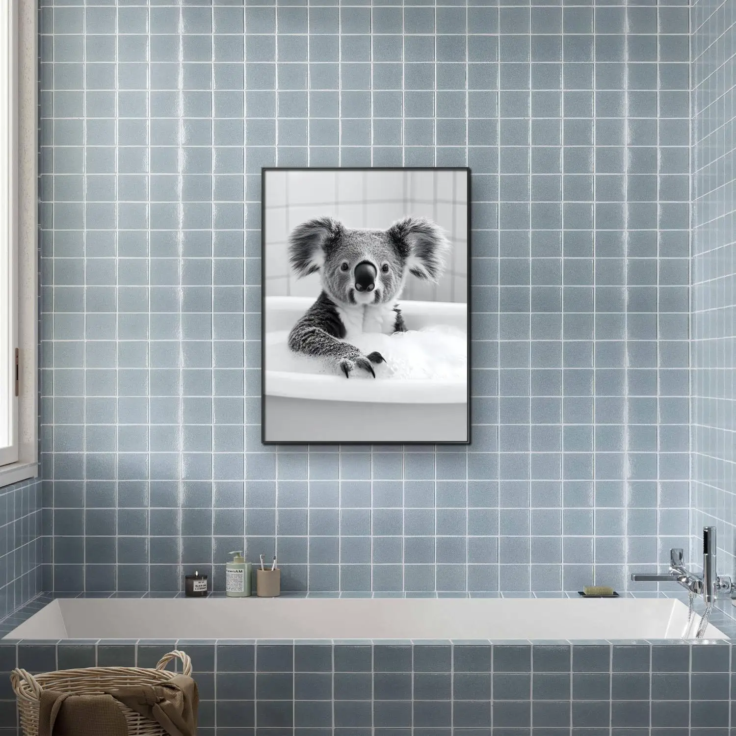Koala Taking a Bath 5D Diamond Painting Interesting Animals Murals DIY Diamond Embroidery Modern Style Home Decor Gift