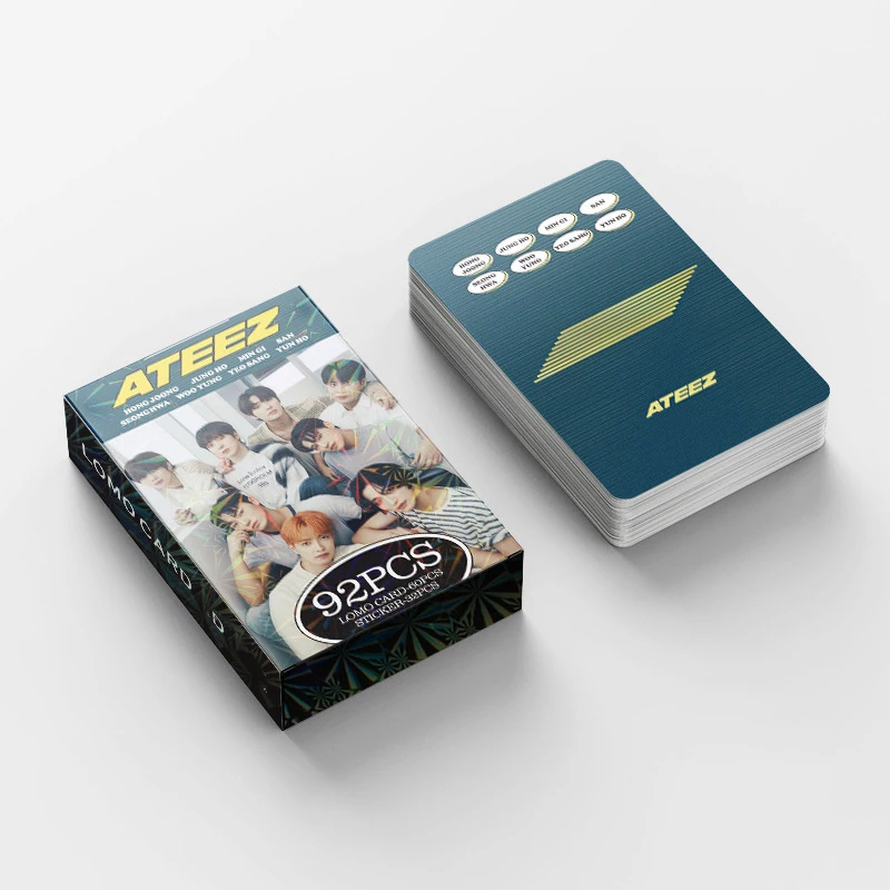 Imagem -03 - Ateez Álbum Lomo Cartões Foto Adesivos Hongjoong Seonghwa Yunho Girls Favorite Gift Cartão Cartão Postal Madeira Jovem 92 Pcs por Conjunto