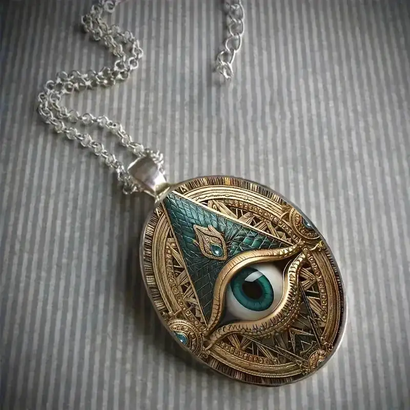 Dark Gothic Witch Pendant Necklace Women Men Punk Cross Metal Leather Rope Chain Enchanted Vintage Halloween Gift Accessories