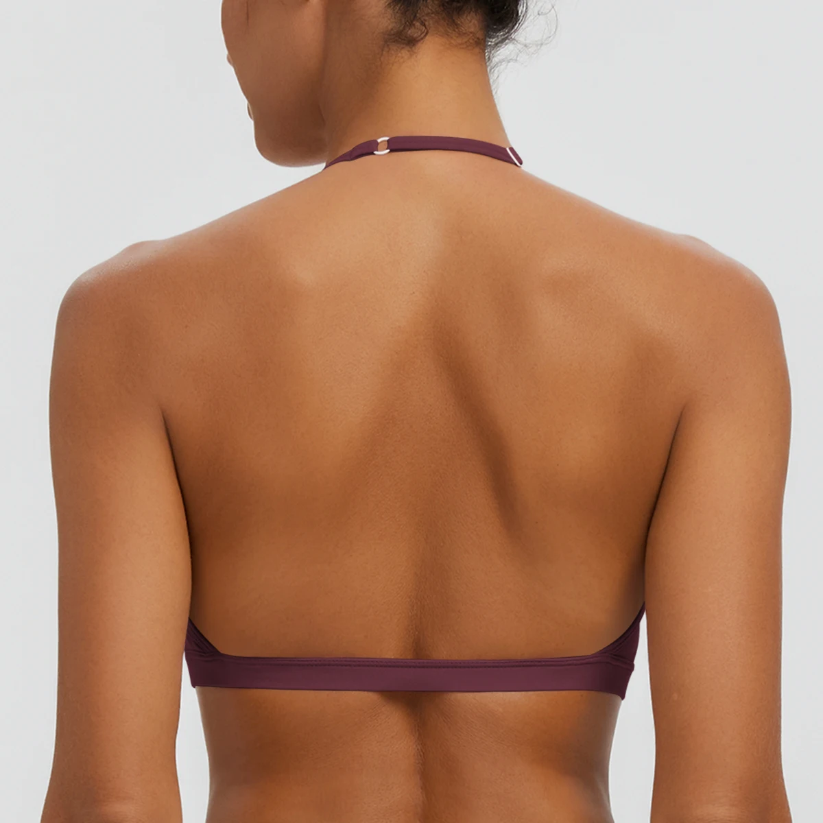 Damen-Sommer-Tanktops, einfarbig, mit Raffung, Yoga-BH, sexy, schöner Rücken, dünne Schulterträger, Sport-BH, Fitness-BH, Lauf-BH – Detail 18