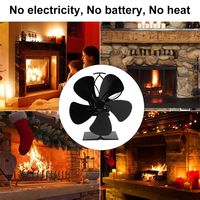 New Power Saving Eco Fan Replacement Log Burner Wood Stove Fan for Heat Powered Fireplace Fan