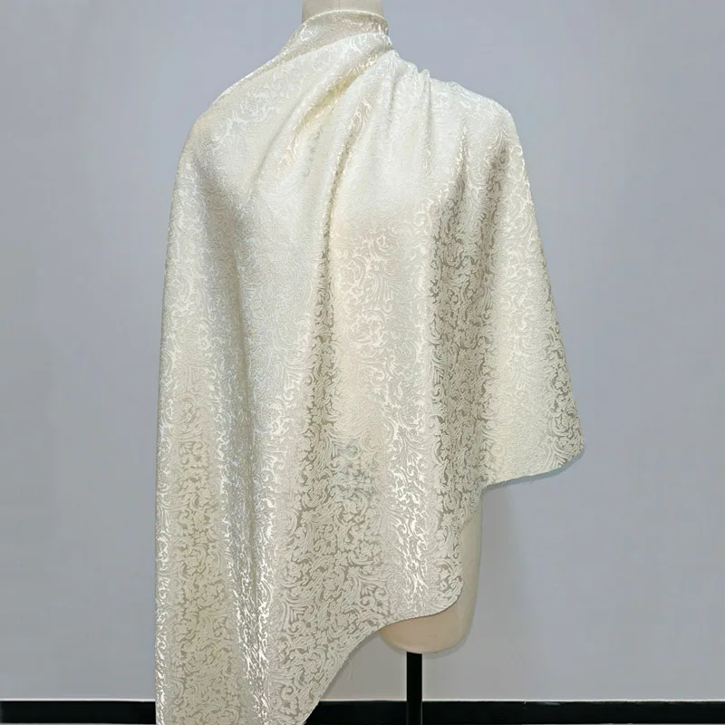 Brocart jacquard damassé beige prédécoupé, textile tissé à motif texturé subtil pour robe manteau veste rembourrage projet de couture bricolage