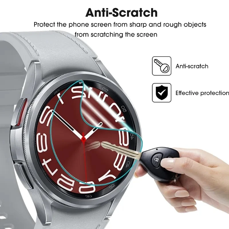 Lamina de hidrogel protector pantalla para Samsung Galaxy Watch 6 5 Pro 4 44MM 40MM Watch 6 Classic 43MM 47MM lámina protectora de pantalla (no de