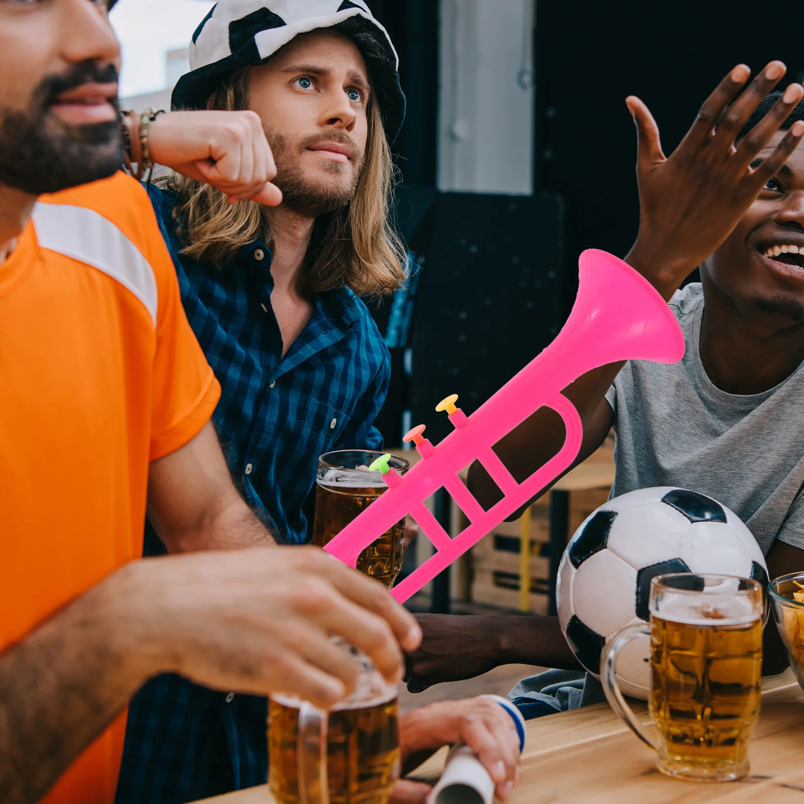 

4Pcs Simulation Trumpets Compact Plastic Mini Trumpets Portable Colorful Noise Makers Party Favors Musical Instruments Fun Props