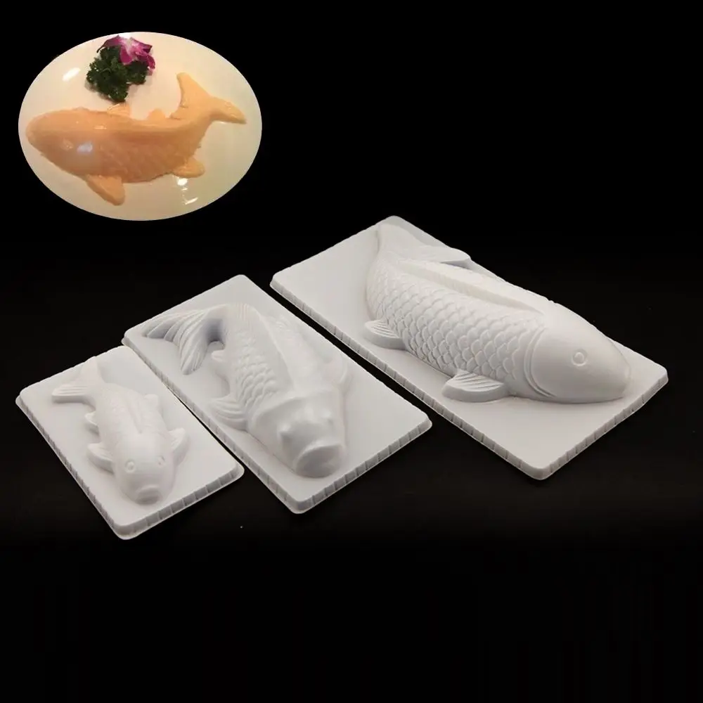 

White Creative Easy Demold PP Material Carp Shape Sugarcraft Pudding DIY Baking Tool Fish Mold Jelly Mould