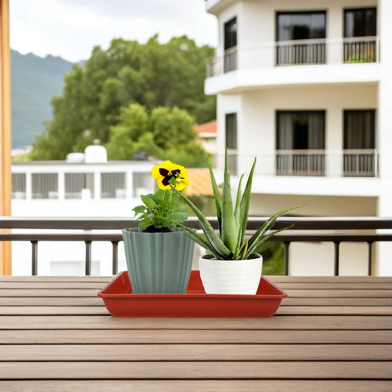 4Pcs Thick Plastic Square Plant Pot Saucer Drip Tray Flower Pot Base Planter Water Catcher Indoor Balcony Flowerpot Saucer