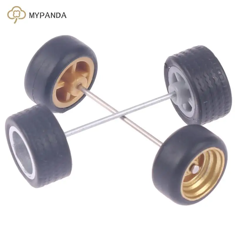 1/64 Wheels Model Car Wheels For Hotwheels With Rubber Tire Model Model Car Modified Parts Toys Power RefitCar Model Parts Set