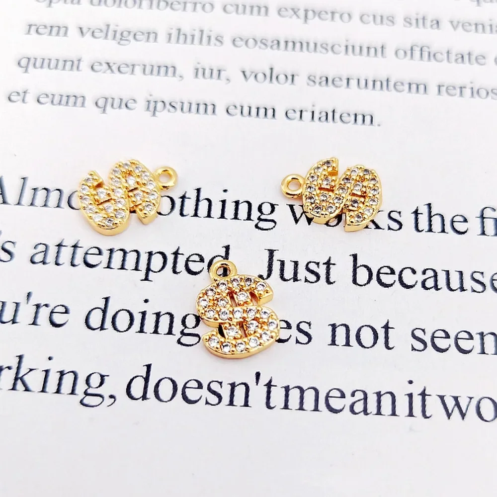 

14-каратное позолоченное аксессуар с микроинкрустацией цирконом S, подвеска-монета, сохраняющая цвет, 7*10 мм, ожерелье ручной работы, кулон, аксессуар