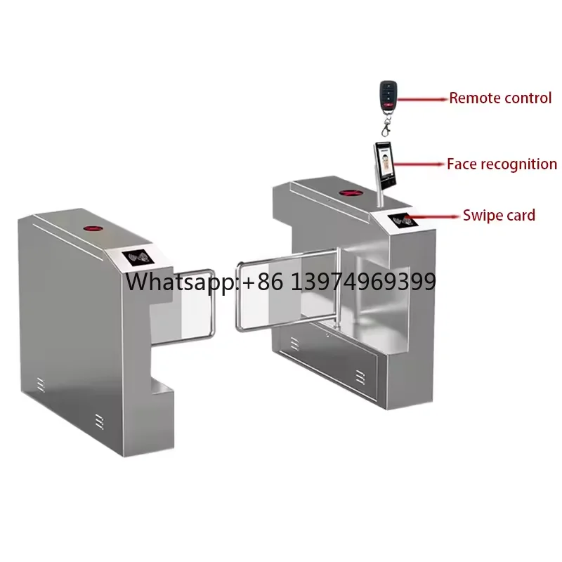 Pedestrian Swing Barrier Gate for Gym Turnstile Barrier Gate with Face Recognition Intelligent Touch Card Swiping