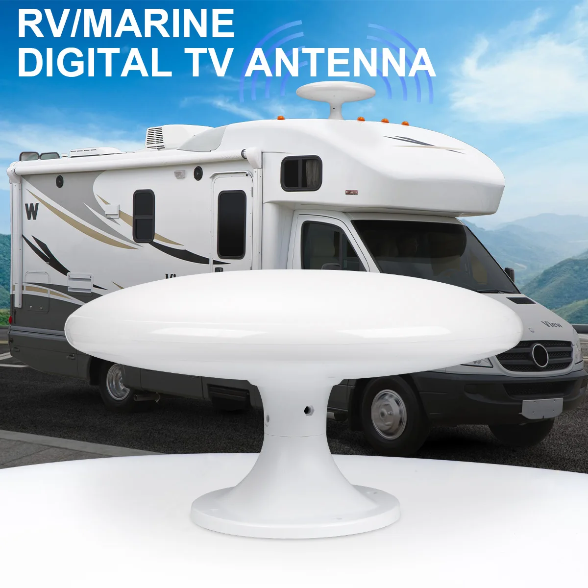 360 x195 x 170mm Omni Directional Antenna Caravan Camper Boat Digital DVB TV terrestrial DAB+ FM