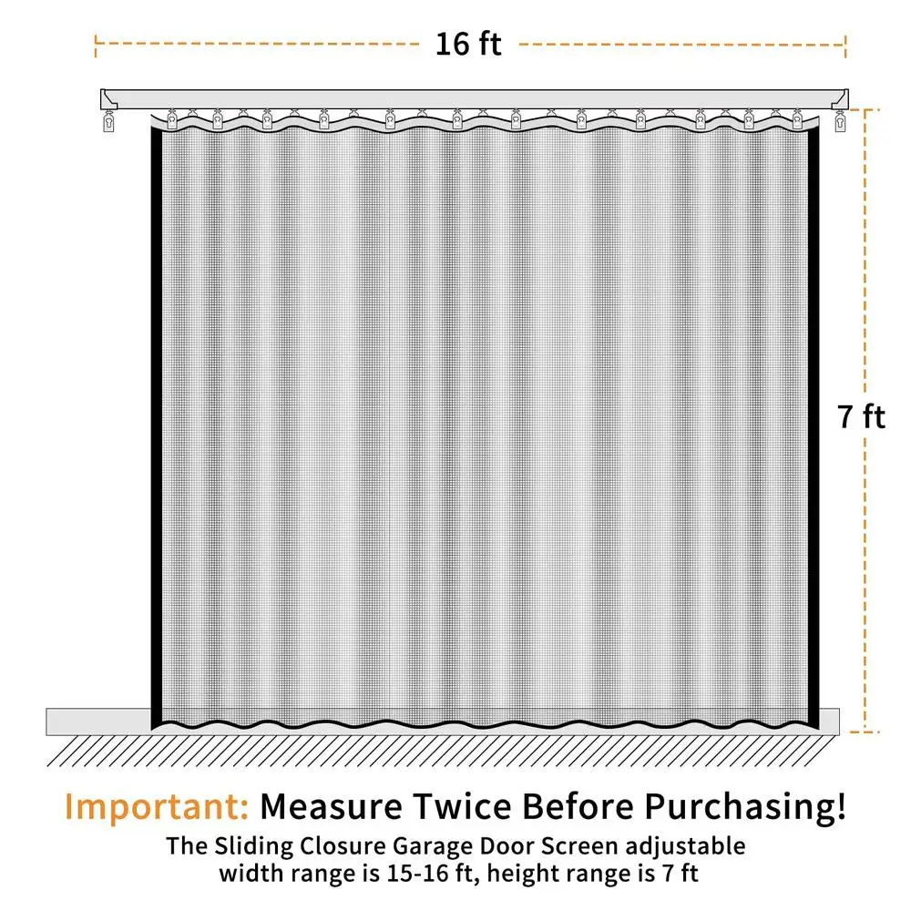 Garage Door Screen Privacy Curtain Retractable Heavy Duty Track Closure Easy Install Outdoor_EXIT