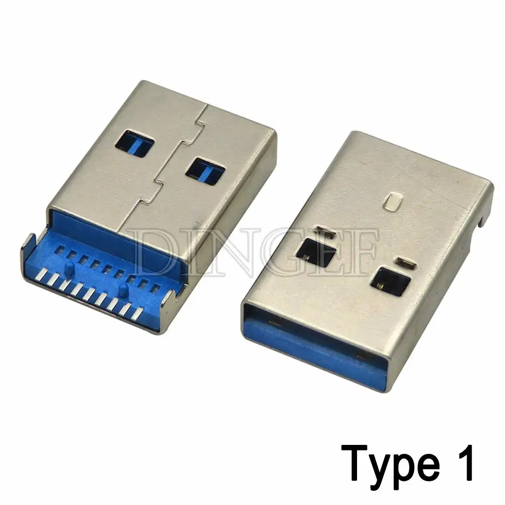 5PCS USB 3.0 USB-3.0-AF AM Type Port Male Female Solder Jacks Connector PCB Socket For USB Interface Port 90/180 degrees