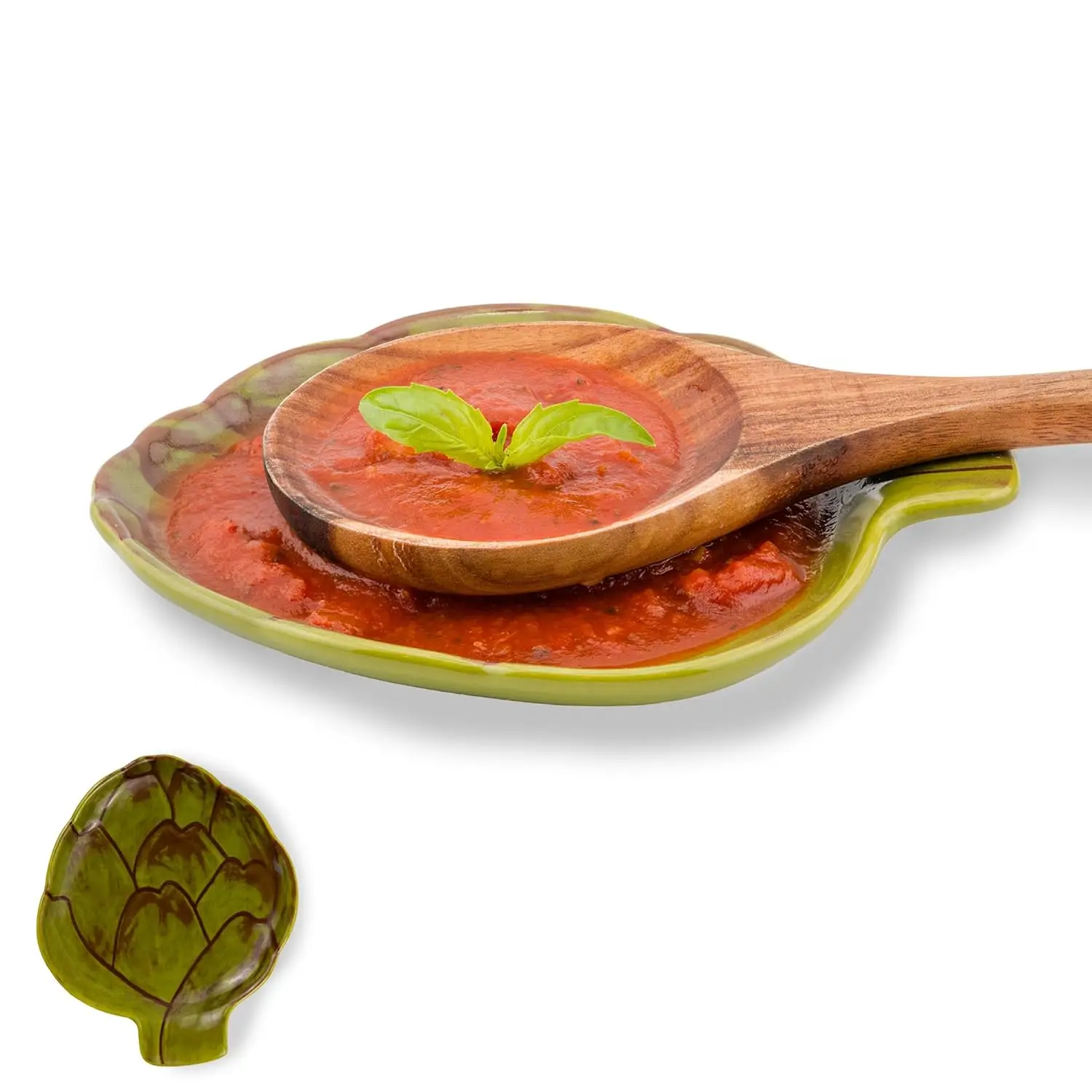 Plato de alcachofa verde: soporte para cuchara, soporte para esponja, plato para salsa de soja, decoración y accesorios de cocina de granja, regalos perfectos para mujeres