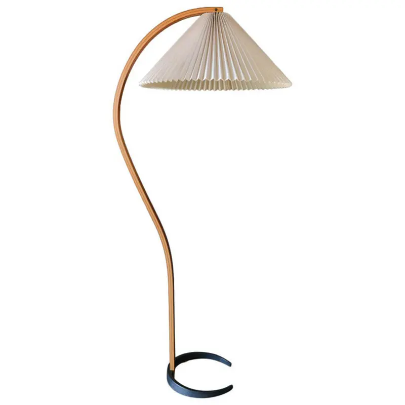 Ultima lampada da terra per ombrellone Vintage e paralume pieghettato lampada da terra plissettata da comodino classica minimalista nordica