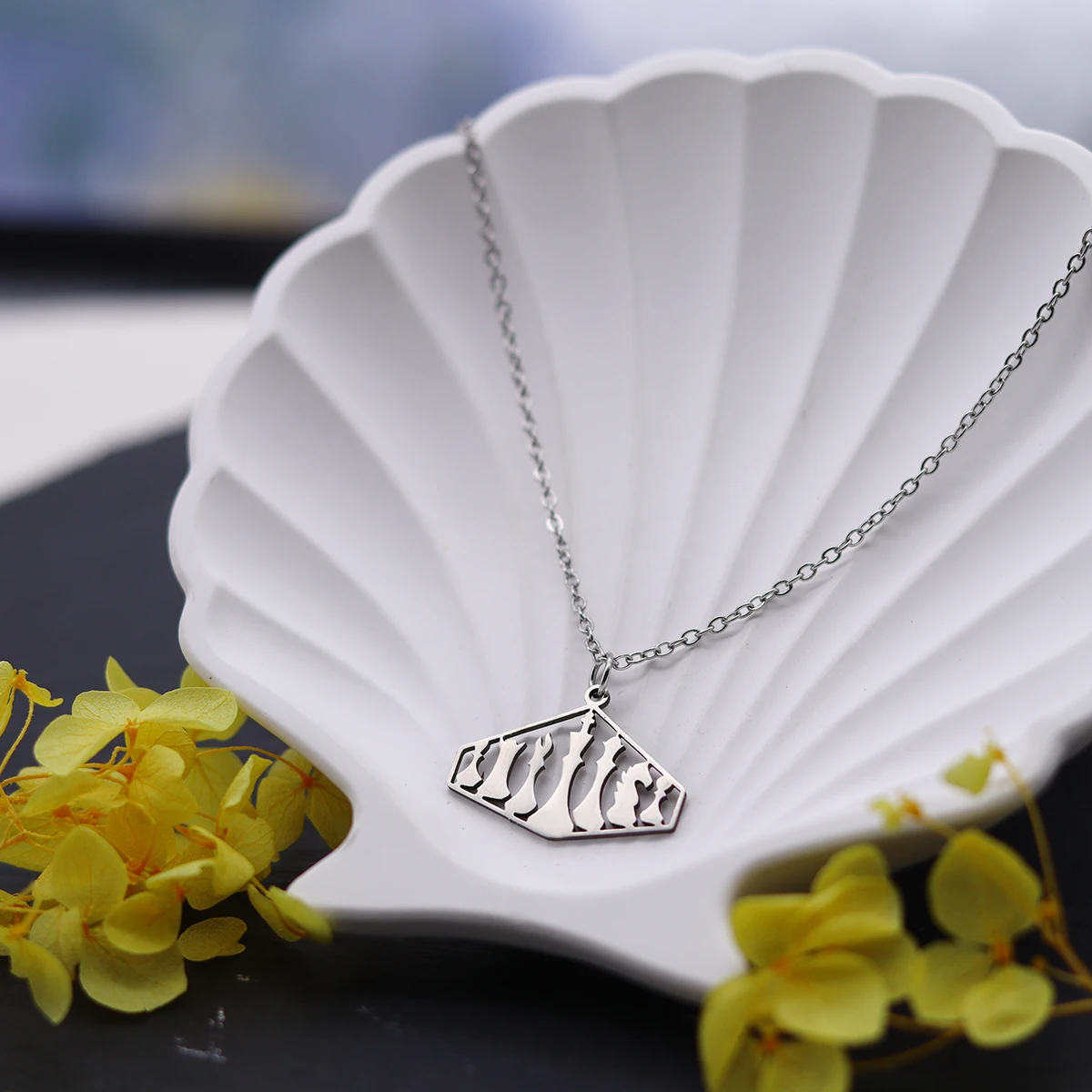Stainless Steel Charms Chess Pieces Knight Bishop Pawn King Queen Rook Pendant Fit Necklace For Women Men Handmade Jewelry Gifts