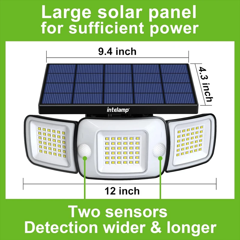 Imagem -02 - Luzes Led Solares ao ar Livre Lâmpada do Painel Painel Solar