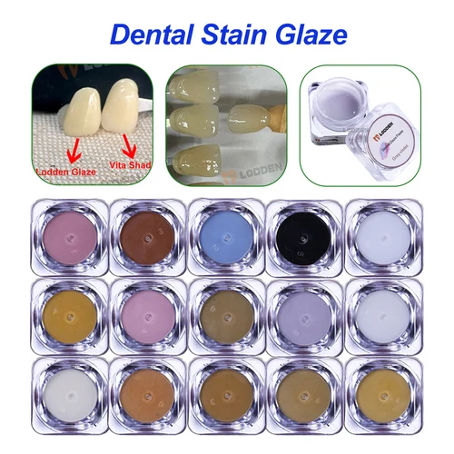 Imagen 2 del producto Kit de esmalte de tinte Dental de baja temperatura, 15 tonos para coronas de aspecto Natural, Kit estético de laboratorio Dental, materiales dentales