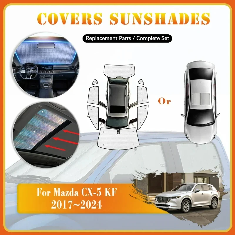 

Car Sunshade Cover For Mazda CX-5 CX5 CX 5 KF 2017~2024 Sunproof Sunscreen Window Coverage Pad Front Rear Sun Shades Accessories