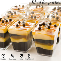 50 Hard Plastic Trapezoidal Dessert Cups Mousse Pudding Cups Woodruff Jelly Ice Cream Cups Ice Cream Modeling Cups