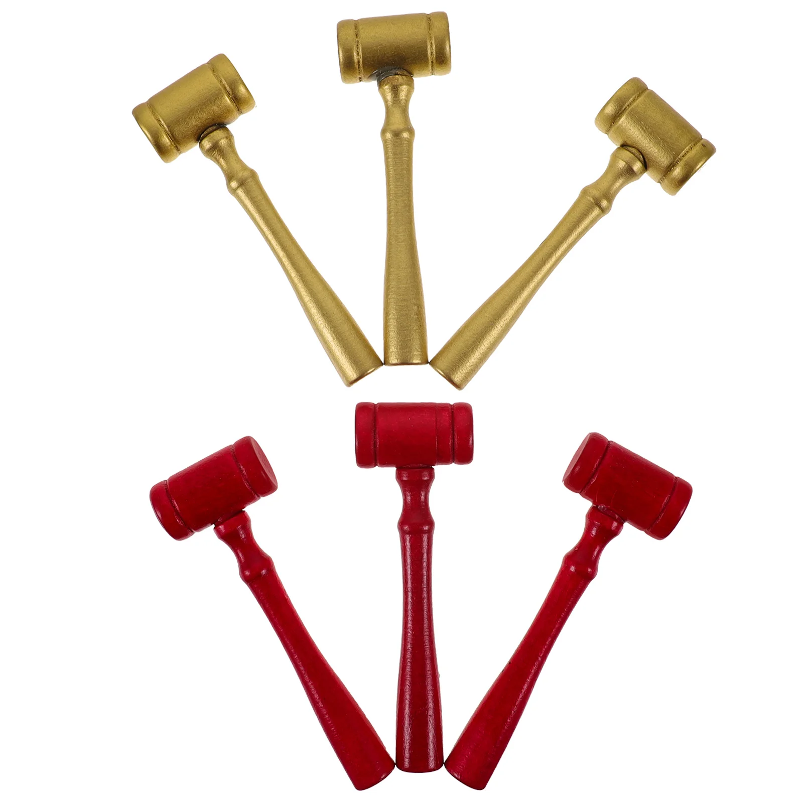 6個入り 木製裁判官の小槌 法廷ハンマー オークションツール 子供用ごっこ遊び 弁護士ギフト 教育用マレット 子供用コスチュームアクセサリー ハンド