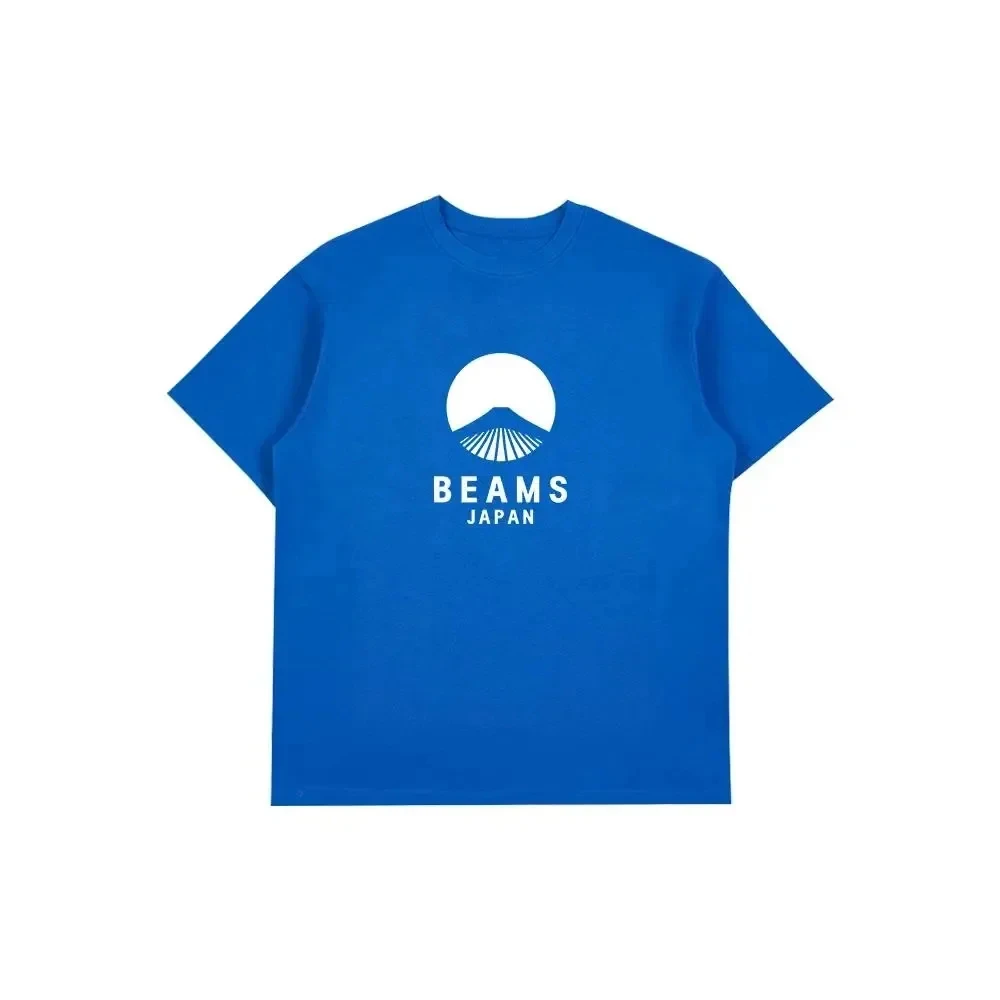 

Мужская свободная хлопковая футболка большого размера с короткими рукавами BEAMS JAPAN, японский трендовый дизайн, крепление вентилятора Fuji Red Rope