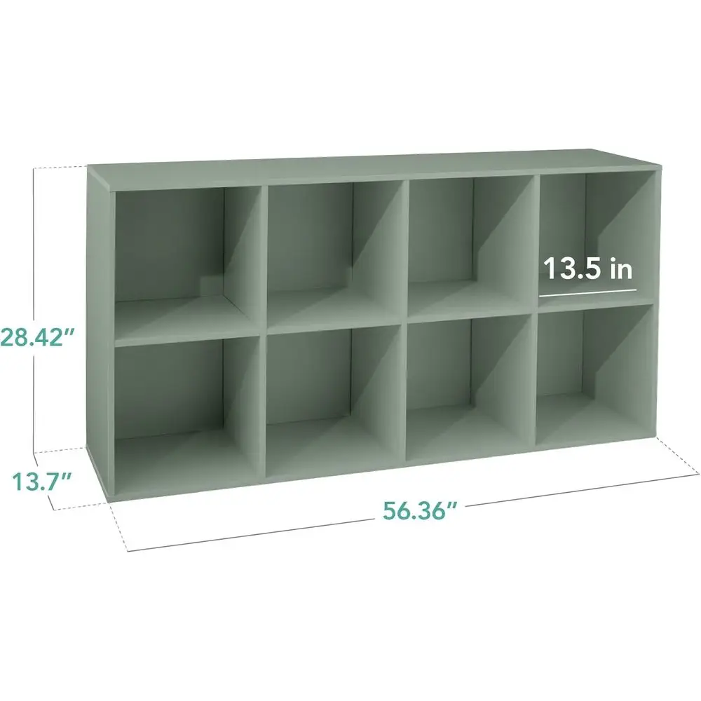 Kids Bookcase 8-Cube Storage Organizer, 13.5in Shel Opening, Bookshel, Toy Storage, Customizable w/ 3 Removable Back Panels – Sa
