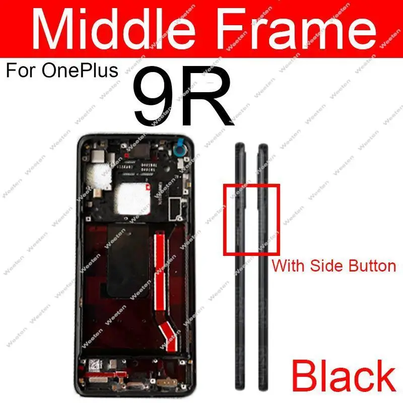 Middle Frame Housing For Oneplus 1+ 9 9R 9 Pro 10 Pro 9RT 5G Front Cover Middle Housing Bezel with Side Button Replacement Parts