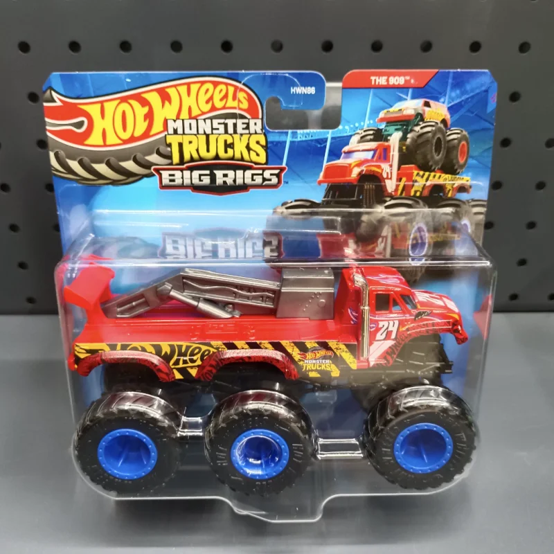 Hot Wheels HWN86 Dinosaur Wolf Skeleton Themed Six Wheel Big Rig Diecast Model Truck Monster Transport Vehicle Collectible Toy